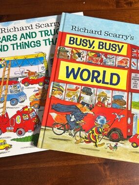 Richard Scarry Book Bundle: Busy, Busy World & Cars and Trucks and Things That G